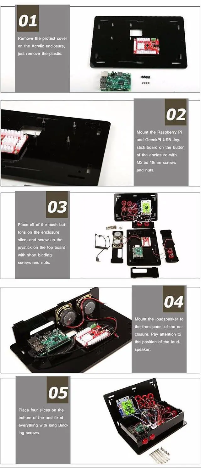 Alt view image 7 of 7 - 1pc DIY Retro Game Arcade Acrylic Kit for Raspberry Pi