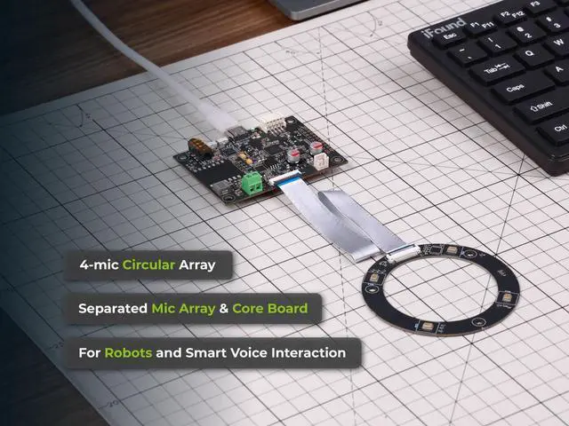 Alt view image 6 of 6 - reSpeaker Flex XVF3800 Circular-4 Without XIAO ESP32S3 | AI Mic Array for Robotics and Embedded Applications
