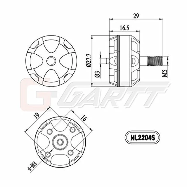 Alt view image 2 of 4 - 2 Pairs ML2204S 2300KV Brushless Motor CW CCW 3-4S for RC FPV Drones QAV 180 210 250 300 Mini Quadcopter