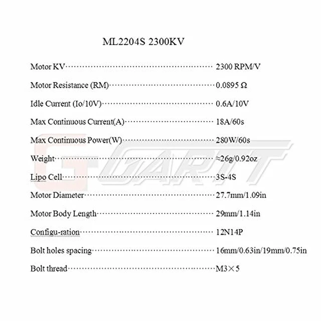 Alt view image 3 of 4 - 2 Pairs ML2204S 2300KV Brushless Motor CW CCW 3-4S for RC FPV Drones QAV 180 210 250 300 Mini Quadcopter