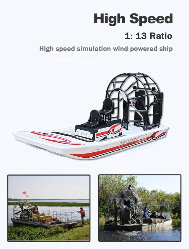 Alt view image 2 of 6 - GARTT JDHMBD High Speed Swamp Dawg Boat RTF Remote Control Two Channels Turbo Cruise RC Brushless Wind Boat