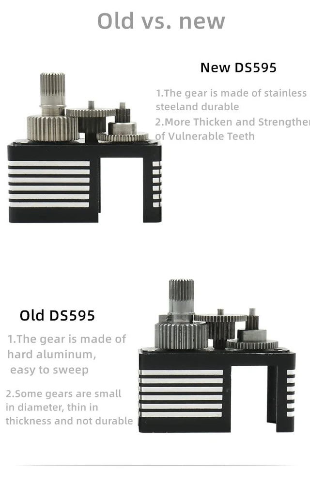 Alt view image 4 of 7 - GDW 3Pieces DS290MG+1Piece DS595MG HV Medium Digital Metal Servo Helicopter Parts for 450 450L X3 380 420