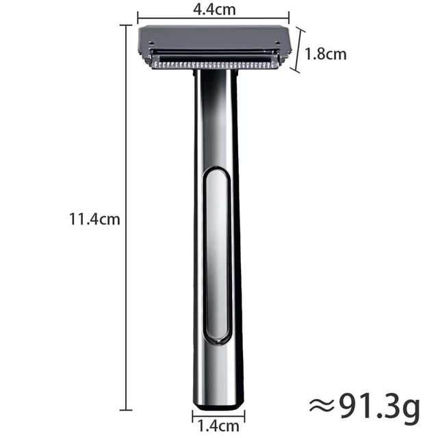 Alt view image 4 of 6 - Interchangeable Blade Double Razor All-Metal Shaver For Women And Men With 10 Stainless Steel Single-Edge Blades (Silver)