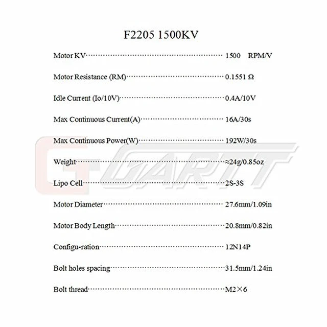 Alt view image 7 of 7 - F 2205 1500KV Brushless Outrunner Motor for F3P RC Fixed-Wing Aeroplane Airplane