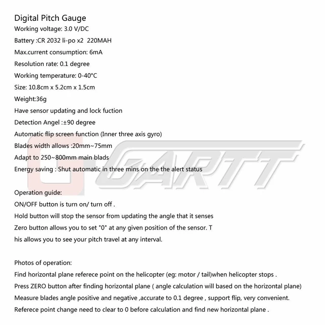 Alt view image 5 of 5 - Helicopter Electronic Digital Pitch Gauge for RC Helicopter