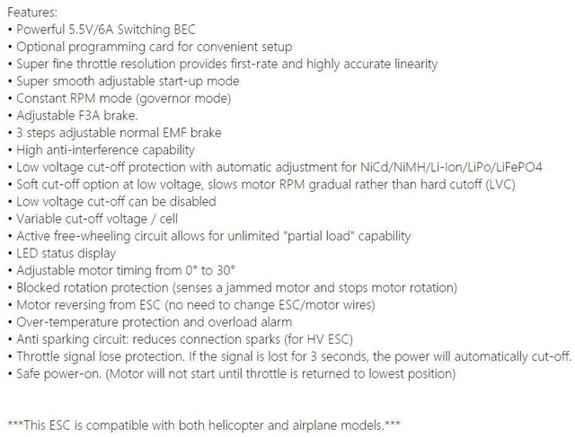 Alt view image 4 of 5 - YPG 80A (2~6S) SBEC Brushless Speed Controller ESC