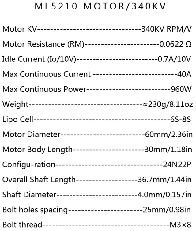 Alt view image 5 of 7 - GARTT® ML5210 340KV Brushless Motor for Multirotor Quadcopter Hexacopter