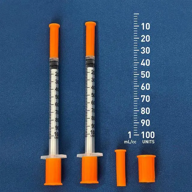 Alt view image 2 of 6 - U-100 1mL Syringe with 30G 1/2 inch Needles Individual Package Pack of 100 0.5mL 31Ga 6mm