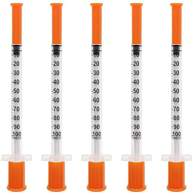 Main image of U-100 1mL Syringe with 30G 1/2 inch Needles Individual Package Pack of 100 0.5mL 31Ga 6mm