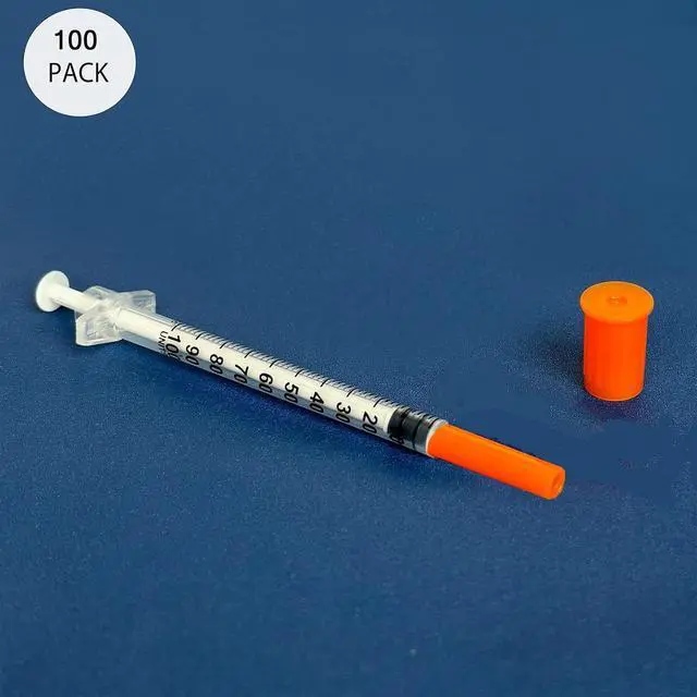 Alt view image 3 of 6 - U-100 1mL Syringe with 30G 1/2 inch Needles Individual Package Pack of 100 0.5mL 31Ga 6mm