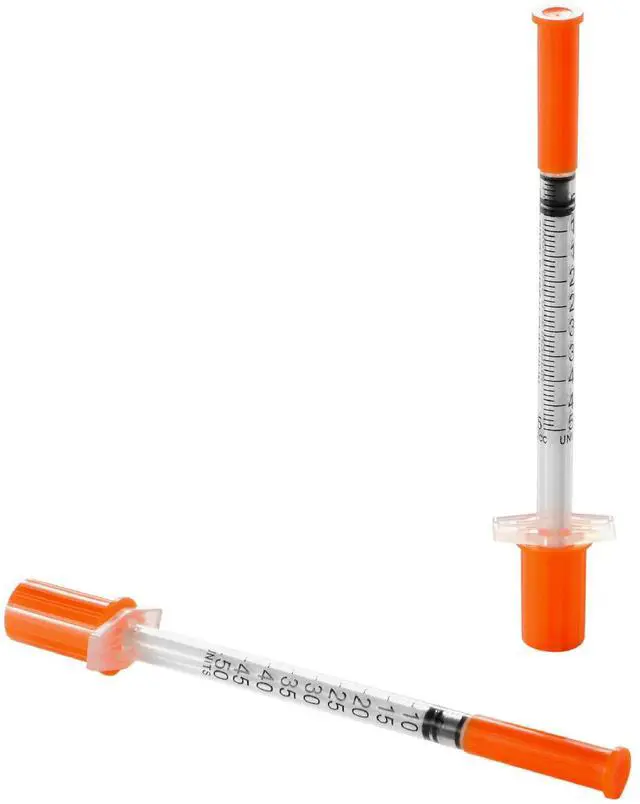 Alt view image 6 of 6 - U-100 1mL Syringe with 30G 1/2 inch Needles Individual Package Pack of 100 0.5mL 31Ga 6mm