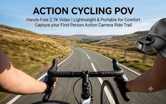 Alt view image 2 of 7 - DV200 2.7K Action Camera with 120° Wide Angle Lens, CMOS Sensor Hat Clip Camera with Wi-Fi & Anti-Shake, Hands-Free Wearable Video Recorder with 1.97" LCD Screen for Cycling, Hiking, Sports - Supports