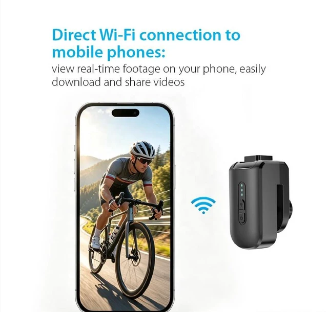 Alt view image 3 of 7 - DV200 2.7K Action Camera with 120° Wide Angle Lens, CMOS Sensor Hat Clip Camera with Wi-Fi & Anti-Shake, Hands-Free Wearable Video Recorder with 1.97" LCD Screen for Cycling, Hiking, Sports - Supports