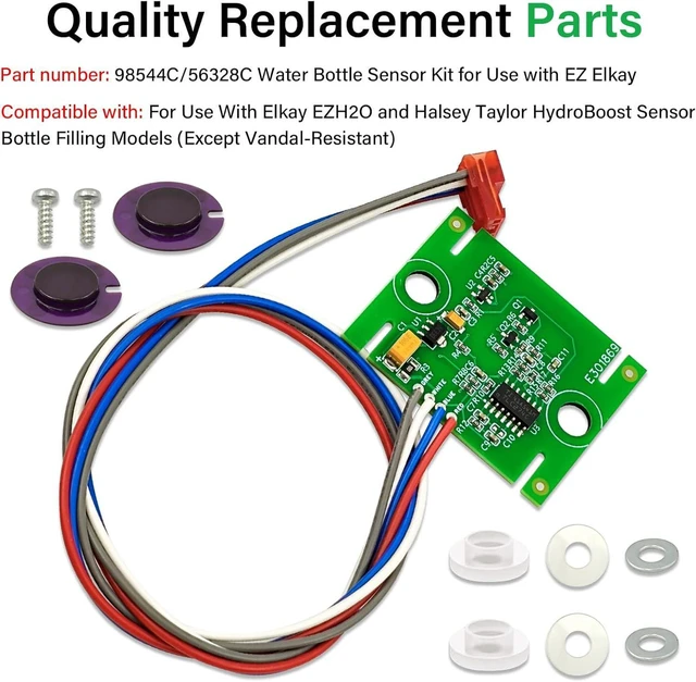 Alt view image 2 of 7 - 98544C Sensor Kit for Elkay EZ H2O Drinking Fountain Water Bottle Filler, Replaces Sensor on The Water Fountain 56328C