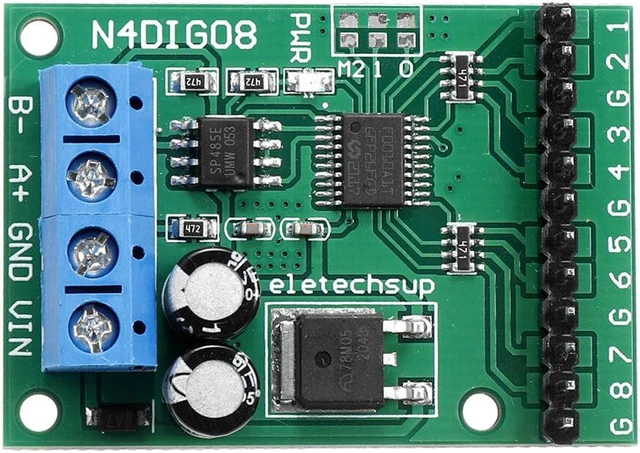 Alt view image 4 of 5 - DC6-24V 8CH RS485 N4DIG08 TTL Modbus RTU Control Module NPN PNP Digital Switch Quantity Acquisition Control