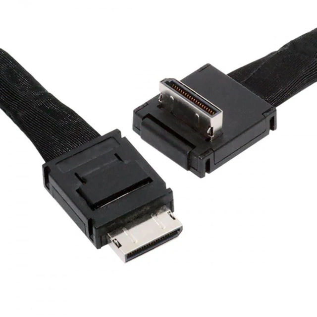 Main image of Cable Down Angled 90 Degree OcuLink PCIe 4.0 PCI-Express SFF-8611 4i to SFF-8611 Data Active Cable for eGPU SSD (80cm)