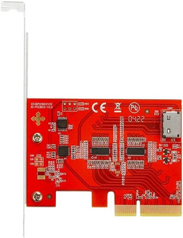Alt view image 3 of 4 - PCIE 4.0 to U.2 NVME SSD Adapter Expansion Card PCI Express 4X to SFF-8612 Riser Card Board w/ SFF-8611 to SFF-8639 Extend Cable