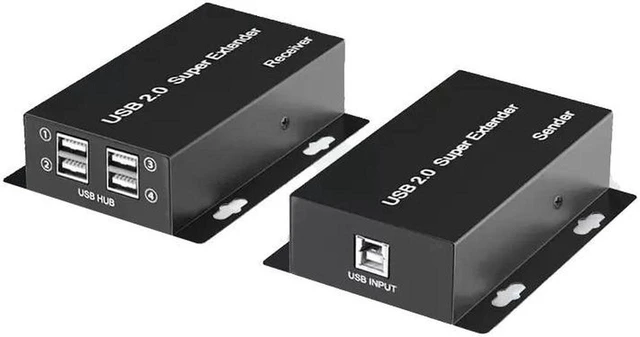 Main image of USB Extender over Ethernet Rj45 Cat5e/6 Cable to 50M 4 Port USB 2.0 Hub Extension Transmit Support Touch Screen Webcam Printer(With US Plug)