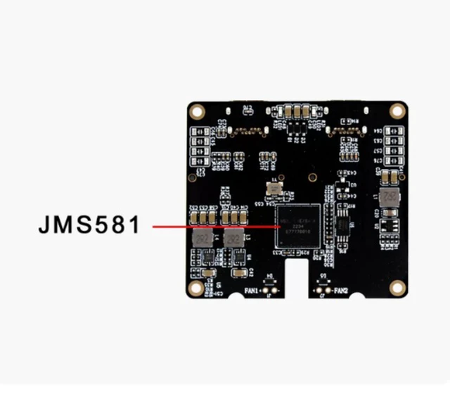 Alt view image 2 of 4 - M.2 NVMe dual-drive hard drive adapter card JMS581 dual-protocol Type-c USB 3.1 Gen2 10Gbps