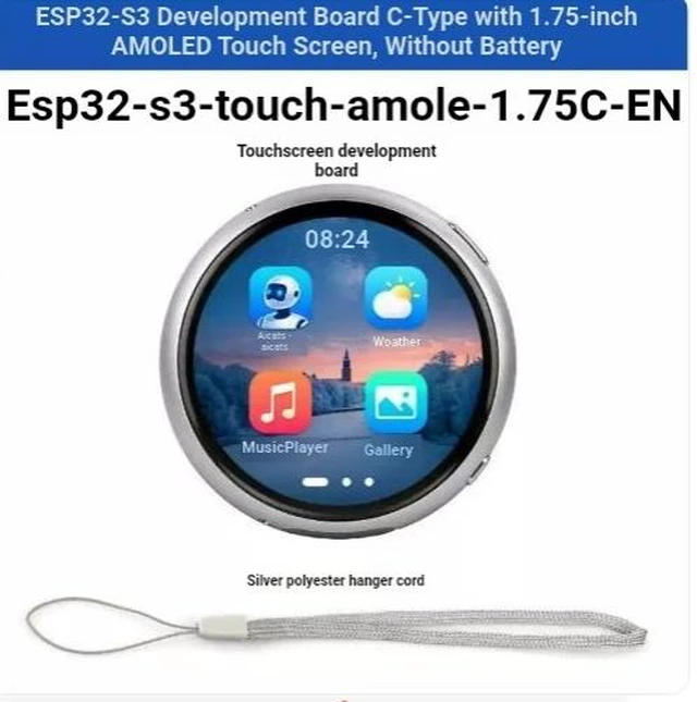 Main image of ESP32-S3 1.75-inch AMOLED touch circular display development board supporting Xiaozhi AI electronic kiss AMOLED-1.75C-EN