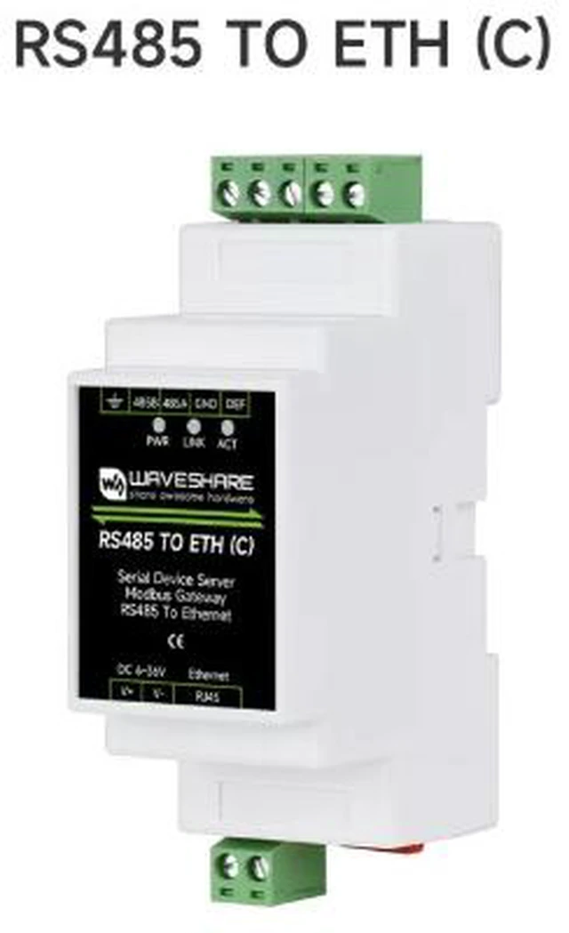 Alt view image 4 of 4 - Serial port server - RS485 to RJ45 Ethernet module with POE TCP/IP to serial port module rail-mounted