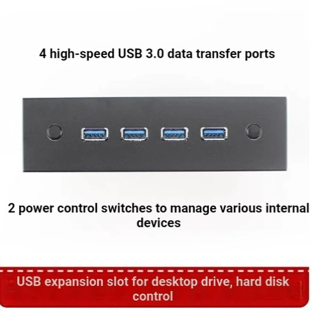 Alt view image 3 of 4 - PH013 Desktop computer optical drive slot USB 3.0 expansion card hard drive power switch controller dual system switching