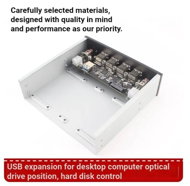 Alt view image 2 of 4 - PH013 Desktop computer optical drive slot USB 3.0 expansion card hard drive power switch controller dual system switching