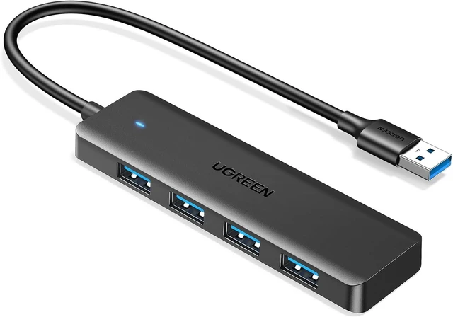 Main image of UGREEN Hub USB 3.0, 4 puertos USB A Splitter Ultra-Slim USB Expansor USB
Transferencia de datos de 5 Gbps para mouse, teclado, unidad flash, disco U, impresora compatible con laptop