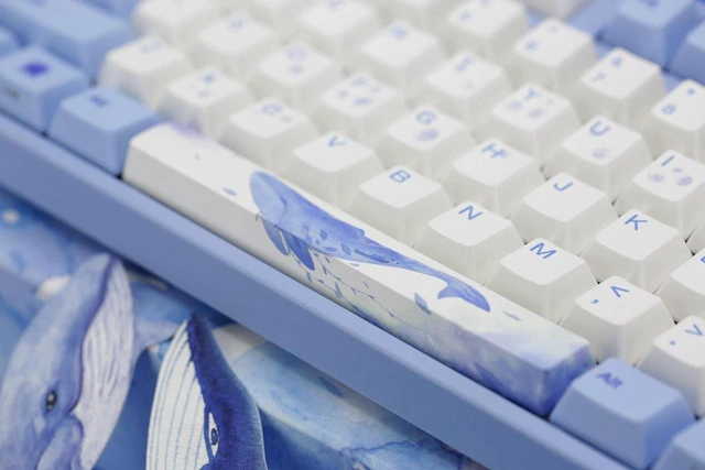 Alt view image 2 of 6 - Varmilo VA108M Sea Melody Full Size Gaming Mechanical Keyboard Cherry MX Red Switch Dye Sub PBT Keycaps NKRO Detachable USB Wired Blue and White
