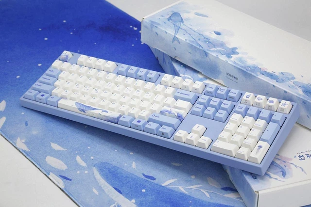 Alt view image 5 of 6 - Varmilo VA108M Sea Melody Full Size Gaming Mechanical Keyboard Cherry MX Red Switch Dye Sub PBT Keycaps NKRO Detachable USB Wired Blue and White