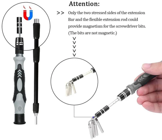 Alt view image 3 of 7 - Precision Screwdriver Set, 122pcs Magnetic Repair Tool Kit for iPhone Series/Mac/iPad/Tablet/Laptop/Xbox Series/PS3/PS4/Eyeglasses/Watch/Cellphone/PC/C