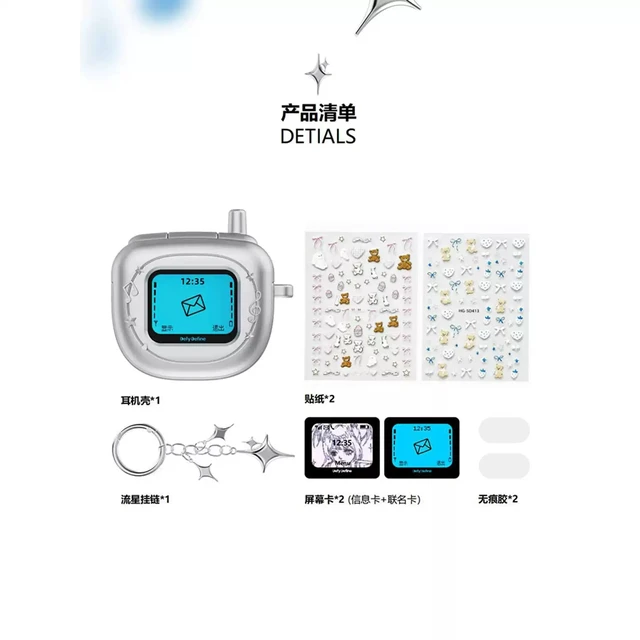 Alt view image 5 of 5 - Flip cover phone, AirPods Pro 3 case, Apple earphone case, 4th generation, millennial retro style
