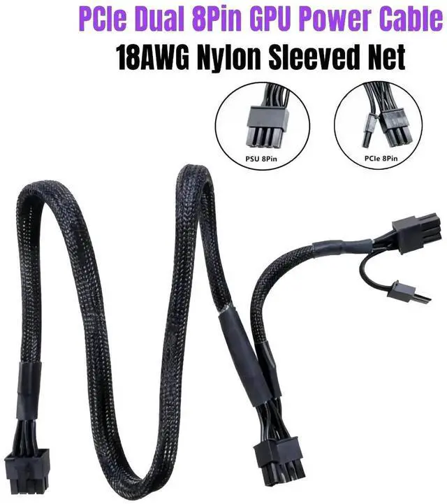 Alt view image 2 of 6 - 6Pin to 3 SATA Straight HDD SSD Power Cable for Seasonic CORE GM-650, GM-550, GM-500 Modular Power Supply Unit