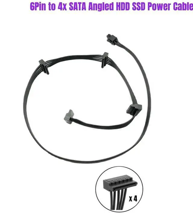 Alt view image 3 of 7 - PCIe 6Pin to 4 SATA 15Pin Male SSD Power Supply Cable For Corsair Old Version PSU RM Series RM1000 RM850 RM750 RM650 RM550 RM450
