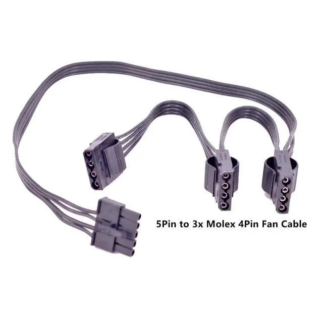 Alt view image 2 of 4 - 5Pin to 3 Port Molex 4Pin IDE Straight Fan Cable For Cooler Master V Series Gold Fully Modular V550 V650 V750 V850 V1000 V1300