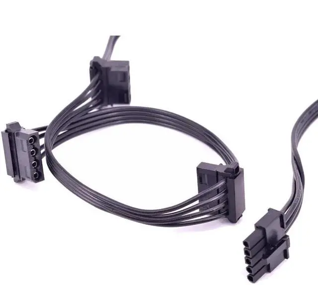 Alt view image 2 of 4 - 5Pin to 3 IDE 4Pin Angled Molex Power Supply Cable for Cooler Master MWE Gold 550 650 750 V550 V650 V700 V850 Platinum Silent Pro Gold 1200W M1000 M850 M700 M600 1000W 850W Hybrid PSU Modular