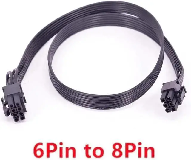 Alt view image 2 of 4 - 6Pin to 8Pin(6+2Pin)Power Supply Cable for Cooler Master MWE Gold 550 650 750 V550 V650 V700 V850 V1000 Platinum Silent Pro Gold 1200W M1000 M850 M700850W Hybrid 1300W 1050W 850W M520 PSU Modular