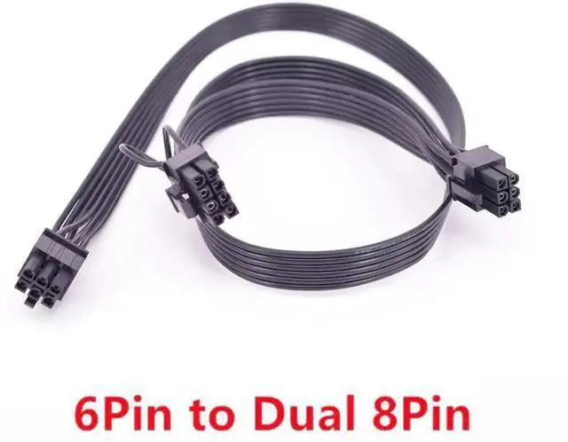 Alt view image 2 of 3 - PCIe 6Pin to 6Pin+8Pin GPU Cable for CoolerMaster Silent Pro Gold 1200W 900W 800W 700W M2 1500W 1000W 850W M1000 M850 M700 M600