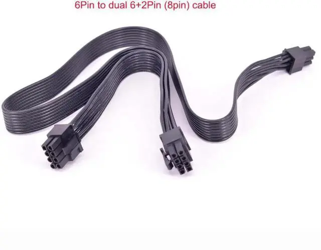 Alt view image 3 of 3 - PCIe 6Pin to 6Pin+8Pin GPU Cable for CoolerMaster Silent Pro Gold 1200W 900W 800W 700W M2 1500W 1000W 850W M1000 M850 M700 M600