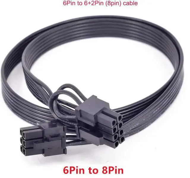 Alt view image 3 of 4 - 6Pin to 8Pin(6+2Pin)Power Supply Cable for Cooler Master MWE Gold 550 650 750 V550 V650 V700 V850 V1000 Platinum Silent Pro Gold 1200W M1000 M850 M700850W Hybrid 1300W 1050W 850W M520 PSU Modular