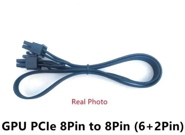 Alt view image 3 of 6 - PCI-e 8Pin to 8Pin 6+2Pin GPU Cable Flat 60cm 18AWG For CoolerMaster MWE GOLD 550W 650W 750W Fully Modular Not for MWE V2 Series