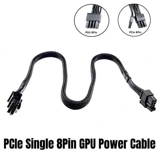 Alt view image 4 of 7 - 8Pin to 6+2Pin PCIe VGA GPU Graphic Card Power Cable Sleeved 60CM 18AWG for Seasonic Snow Silent 750W, 1050W, 1250W PSU