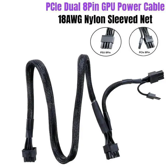 Alt view image 3 of 6 - 8Pin to Dual PCIe 2X 8Pin 6+2Pin VGA GPU Power Cable for SEASONIC PRIME GX-1000, GX-850, GX-750, GX-650 Modular PSU