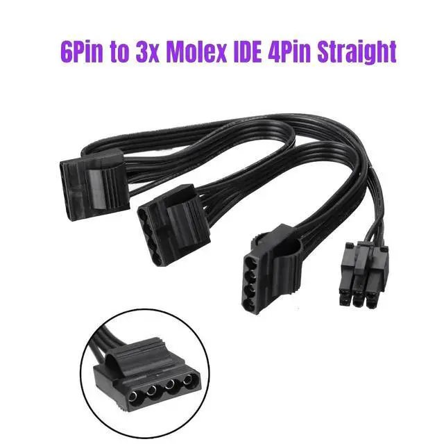 Alt view image 6 of 7 - 6Pin to 3 Molex IDE 4Pin Perif Straight Power Cable for Seasonic GM-650, GM-550, GM-500 GOLD Modular Power PSU