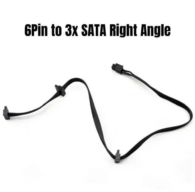 Alt view image 5 of 7 - 6Pin to 3 SATA Angled HDD SSD Power Cable for Seasonic Snow Silent 750W 1050W 1250W Modular Power Supply Unit