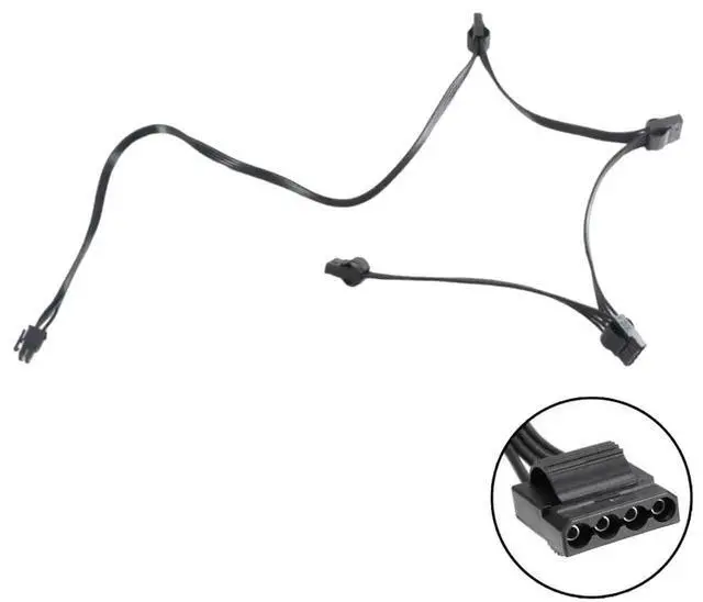 Alt view image 4 of 7 - PCIe 6Pin to 4 IDE Molex 4Pin GPU Power Supply Cable For Corsair CXM Series PSU CX850M CX750M CX600M CX500M CX430M 18AWG