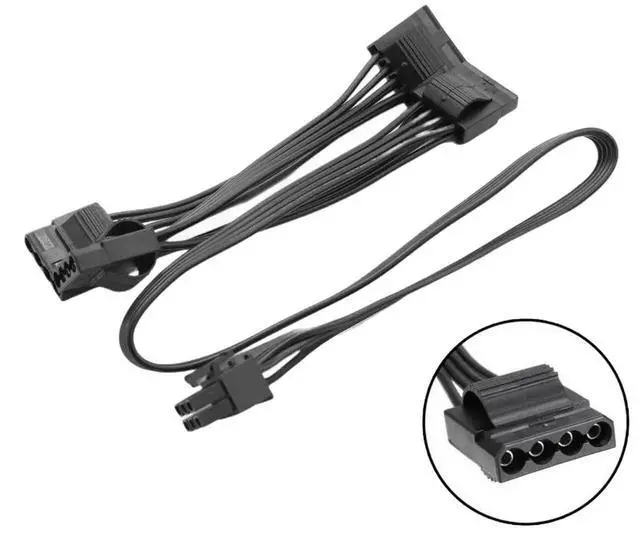 Alt view image 5 of 7 - PCIe 6Pin to 4 IDE Molex 4Pin GPU Power Supply Cable For Corsair CXM Series PSU CX850M CX750M CX600M CX500M CX430M 18AWG