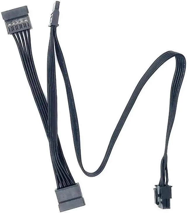 Alt view image 3 of 7 - 6Pin to 3 SATA Straight HDD SSD Power Cable for Seasonic PRIME SnowSilent 750W/650W/550W Modular Power Supply