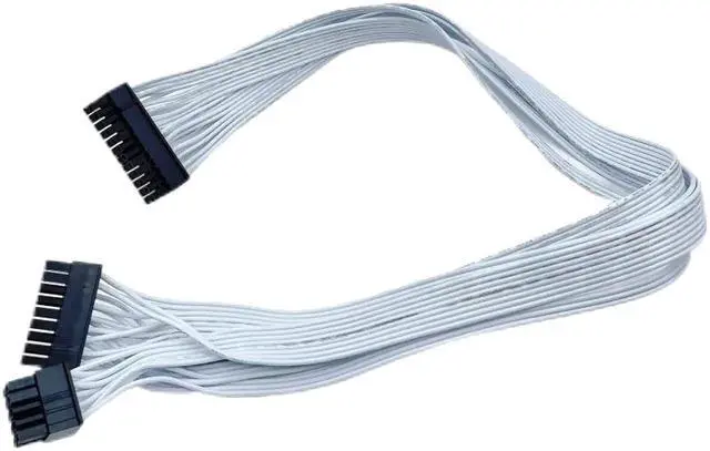 Alt view image 2 of 5 - White 18+10Pin to 20+4Pin 24Pin ATX Main Power Cable for CORSAIR RM750x 750W RM850x 850W RM1000i 1000W Modular PSU 60CM 18AWG