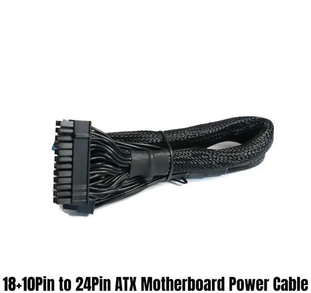 Alt view image 4 of 7 - 18+10Pin to 20+4Pin 24Pin ATX MB Motherboard Main Power Cable for SEASONIC CORE GX-650 GX-550 GX-500 GX-Series Modular Power, Sleeved Net 18AWG 60CM